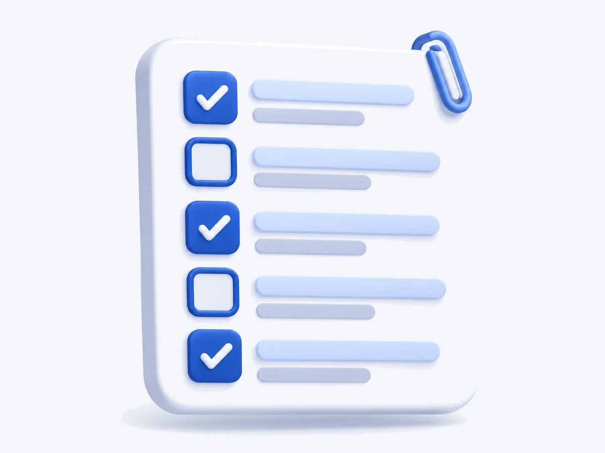 Minh họa GEO Checklist: danh sách việc kiểm tra có ô đã đánh dấu